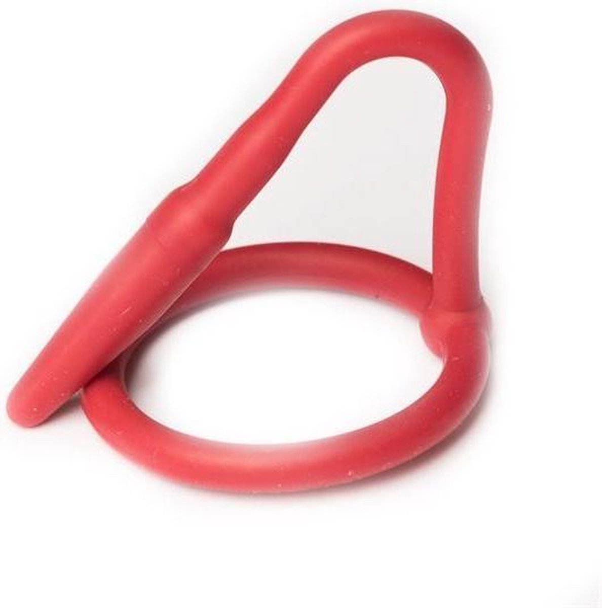 Goedkoopste Sport Fucker Siliconen Cockring met Penisplug - rood