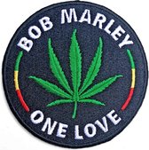 Bob Marley Patch Leaf Zwart