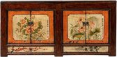 Fine Asianliving Antieke Chinese Dressoir Handgeschilderde Bloemen B160xD45xH87cm Chinese Meubels Oosterse Kast