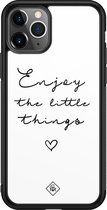 iPhone 11 Pro Max hoesje glass - Enjoy life | Apple iPhone 11 Pro Max  case | Hardcase backcover zwart