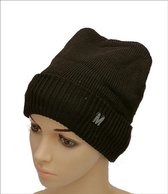 GEBREIDE MUTS - OMSLAG - ZACHTE TEDDY VOERING - BEANIE - UNISEX - ZWART - ONE SIZE
