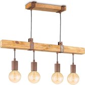 Home sweet home hanglamp Denton 4L - hout / roest