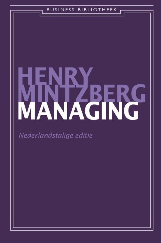 Cover van het boek 'Managing' van  Mintzberg