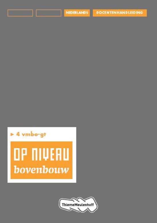 Cover van het boek 'Op niveau  / 4 vmbo-gt / deel Docentenhandleiding'