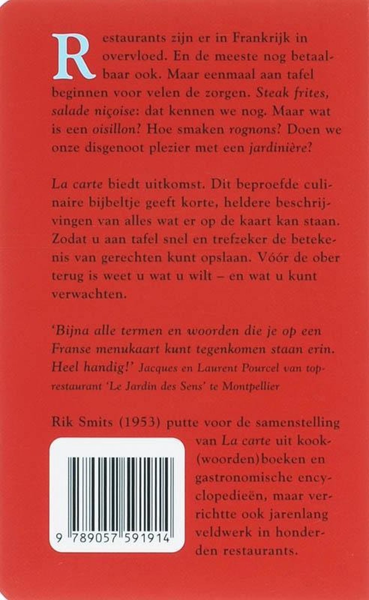 La Carte - back cover