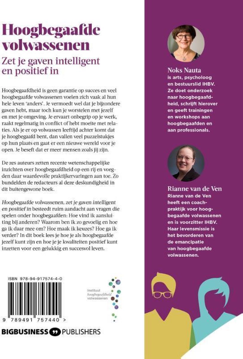 Hoogbegaafde volwassenen - back cover