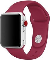 Sport band - rose rood - Geschikt voor Apple Watch  - 42mm en 44mm - SM - iwatch - Horlogeband Armband Polsband