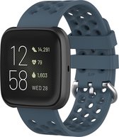 Bandje Voor Fitbit Versa Sport Point Band - Leisteen (Grijs) - Maat: SM - Horlogebandje, Armband