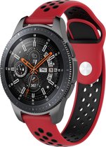 Bandje Voor Huawei Watch GT Dubbel Sport Band - Rood Zwart - Maat: 20mm - Horlogebandje, Armband