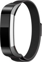 Alta milanese band - zwart - Geschikt voor Fitbit - SM - Horlogeband Armband Polsband