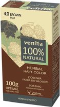 Venita 100% NATURAL BIO ORGANIC Henna HERBAL BOTANICAL PERMANENT VEGAN Haarverf 4.0 Brown/Bruin 100g