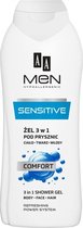 Aa - Men Sensitive Shower Gel 3In1 Gel Under The Shower 3In1 Comfort 400Ml