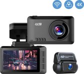 TechU™ 4K Dashcam set MO2 Pro - Dashboardcamera - Wifi - GPS - Voor en Achter - Super Night Vision - Dual Recording - Autocamera - Loop recording - Bewegingssensor - G-sensor - voo
