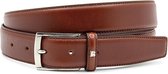 Miguel Bellido Classic Luxe heren riem rood bruin - heren riem - 3 cm breed - Bruin - Echt Leer - Taille: 95cm - Totale lengte riem: 110cm