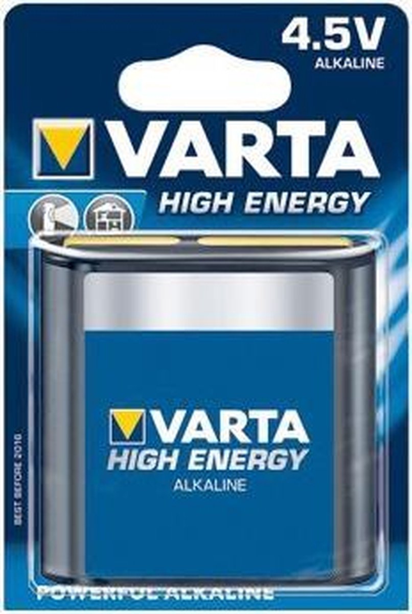 Varta high energy alkaline 4.5v/3lr12 platte batterij blister 34912