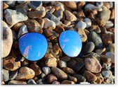 Acrylglas  –Zonnebril op Straat-90x60 (Wanddecoratie op Acrylglas)