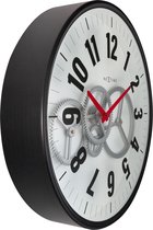Moderne Gear Clock Met Bewegende Tandwielen - Wit -  36cm - Metaal/Glas - NeXtime