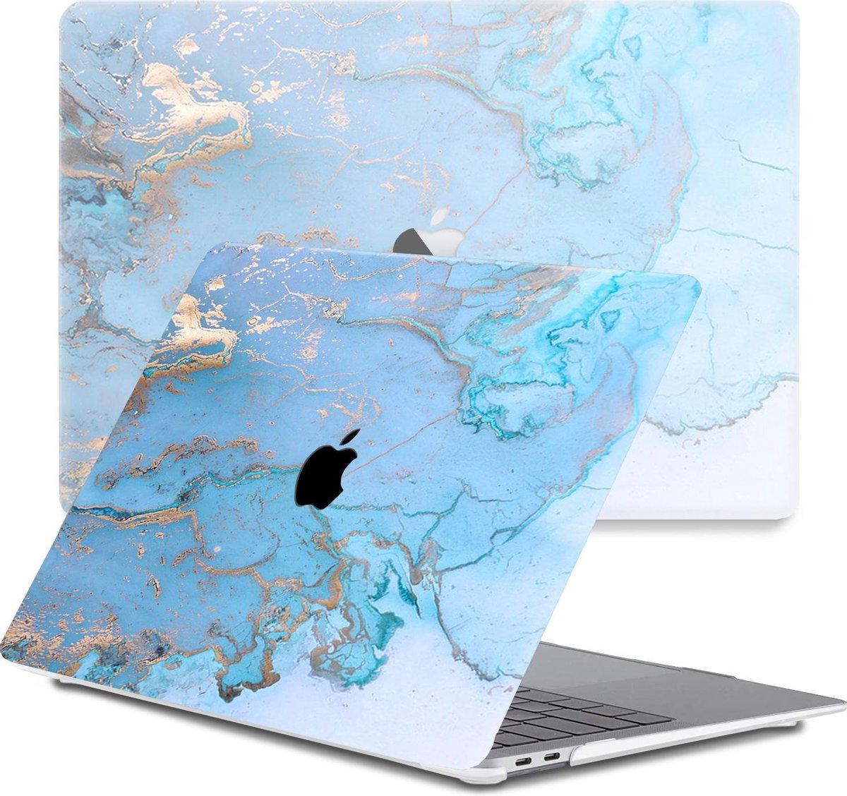 Lunso Geschikt voor MacBook Pro 13 inch M1/M2 (2020-2022) cover hoes - case - Marble Ariel