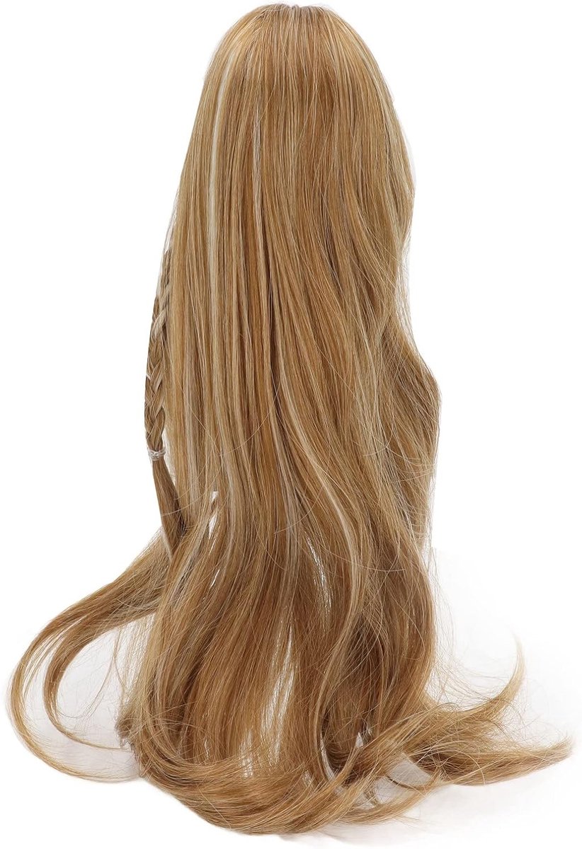 Zachte Linnen Kleur Poppenhaar - Hoge Temperatuur Zijde Mesh Lange Krullende Poppenhaar Peruc met 1/3 Pony - Vervangingspoppen voor Meisjes Geschenk - DIY Meisjes Poppenperuc