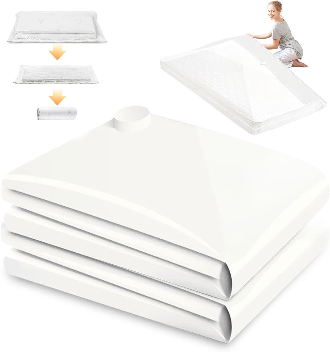 CSGoods - Grote doorzichtige vacuümzakken voor matrassen - 2 stuks - Ruimtebesparend en herbruikbaar - Lekvrij en verzegelbaar - Afmetingen 100 x 220 cm.