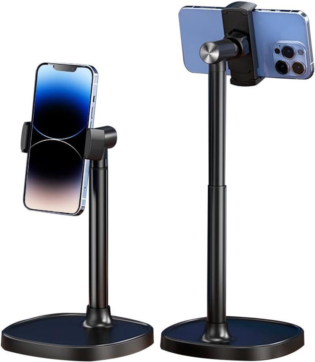 CSGoods - Mobiele telefoonstandaard voor bureau, instelbare hoogte en hoek, 360 graden draaibare desktop standaard voor telefoon, geschikt voor iPhone, Samsung Galaxy, Huawei en Xiaomi.