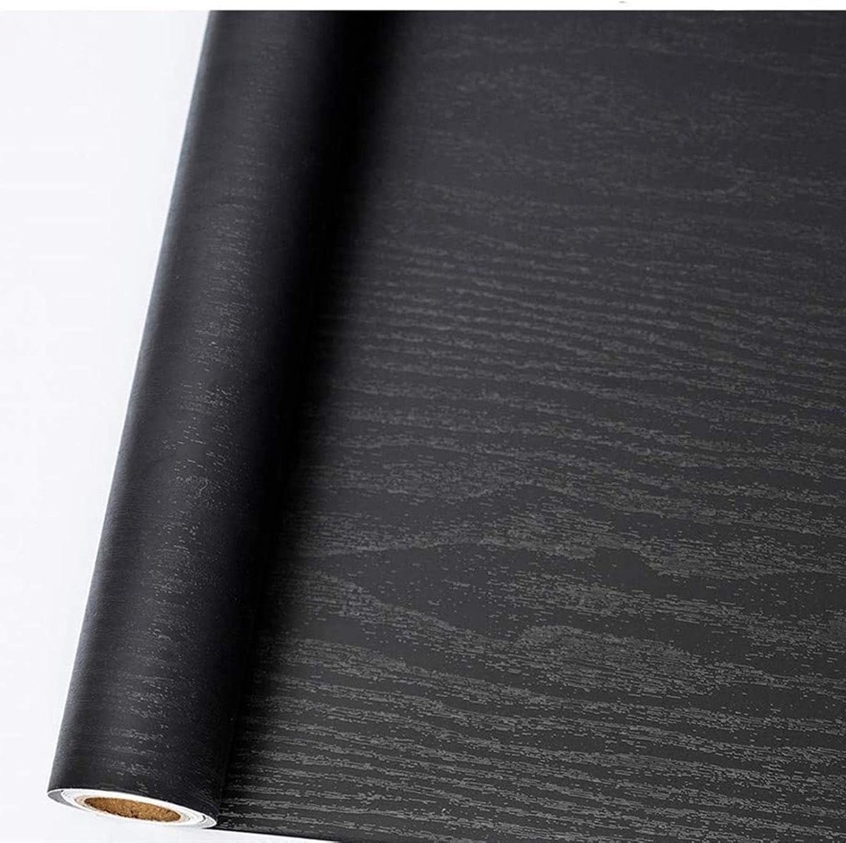 CSGoods - Zelfklevend Hout Effect Behang Zwart Vinyl Roll 60cm X 300cm - Meubels, Verwijderbaar, Decoratief