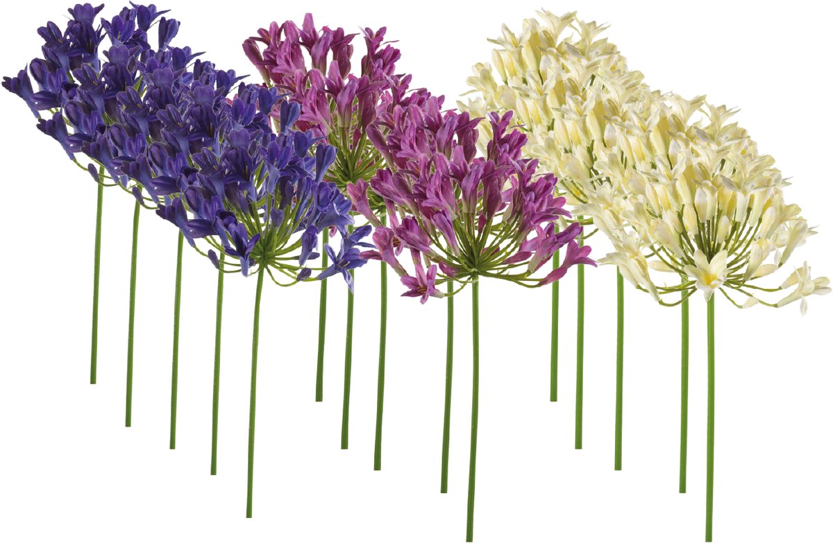 Emerald - Kunstbloem Agapanthus 75cm - Set van 15 - Kunstplant voor binnen