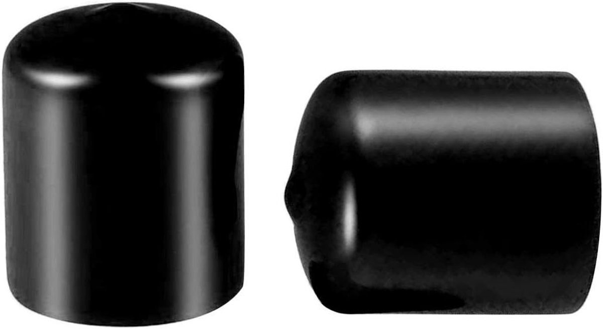 Provento - Set van 100 PVC rubberen schroefdraadbeschermers zwart - Binnendiameter 27mm - Bolt cap plastic eindkap cover.