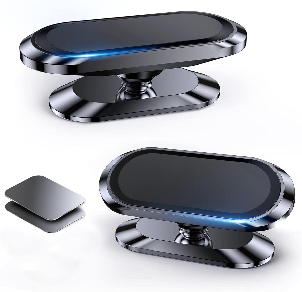 Provento - Magnetische telefoonhouder voor auto dashboard, 360 graden rotatie, universeel dashboard autobeugel met magnetische telefoonhouder, inclusief 4 metalen platen.