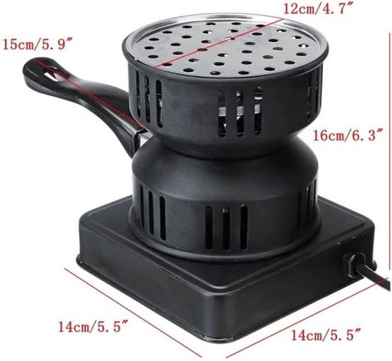 Borvat® Elektrische kolenbrander – Snelstarter voor houtskool – Compact kooktoestel voor BBQ en camping – Snel en veilig aansteken voor BBQ en camping-650W — afbeelding 2