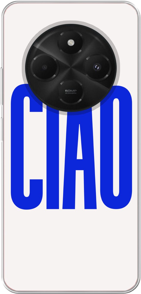 Telefoonhoesje Geschikt voor Xiaomi Geschikt voor Poco C75 (5G) hoesje - Ciao - Hoofdletters - Blauw - Minimalistisch - Siliconen Telefoonhoesje Telefoonhoesje