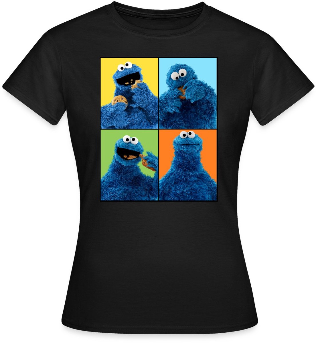 Sesamstraat Koekiemonster Kunst T-Shirt Dames