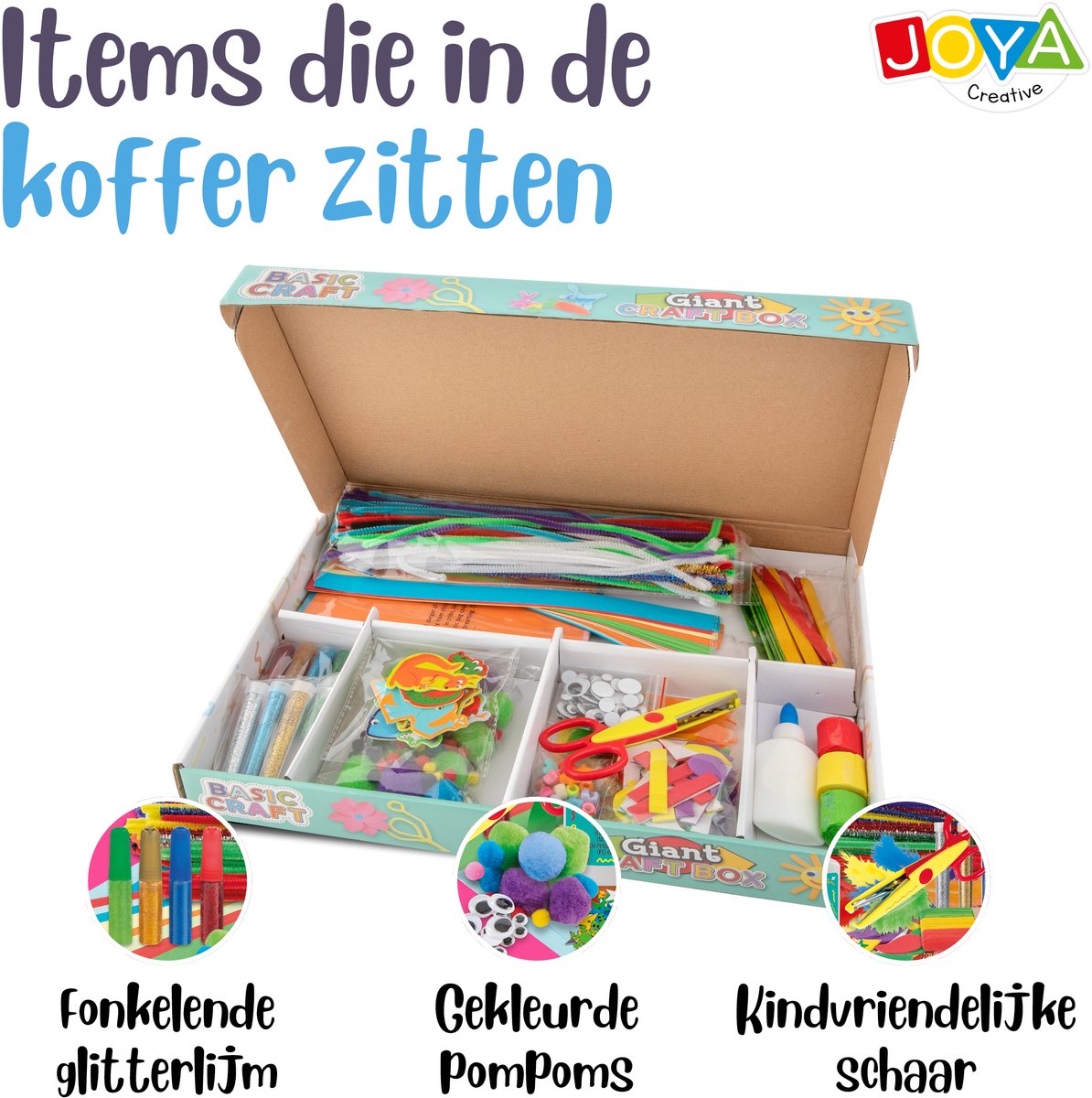 Knutselen Kinderen 500pcs - Knutselkoffer voor Jongens en Meisjes - Creatief Speelgoed - Knutselen - Joya Creative — afbeelding 2