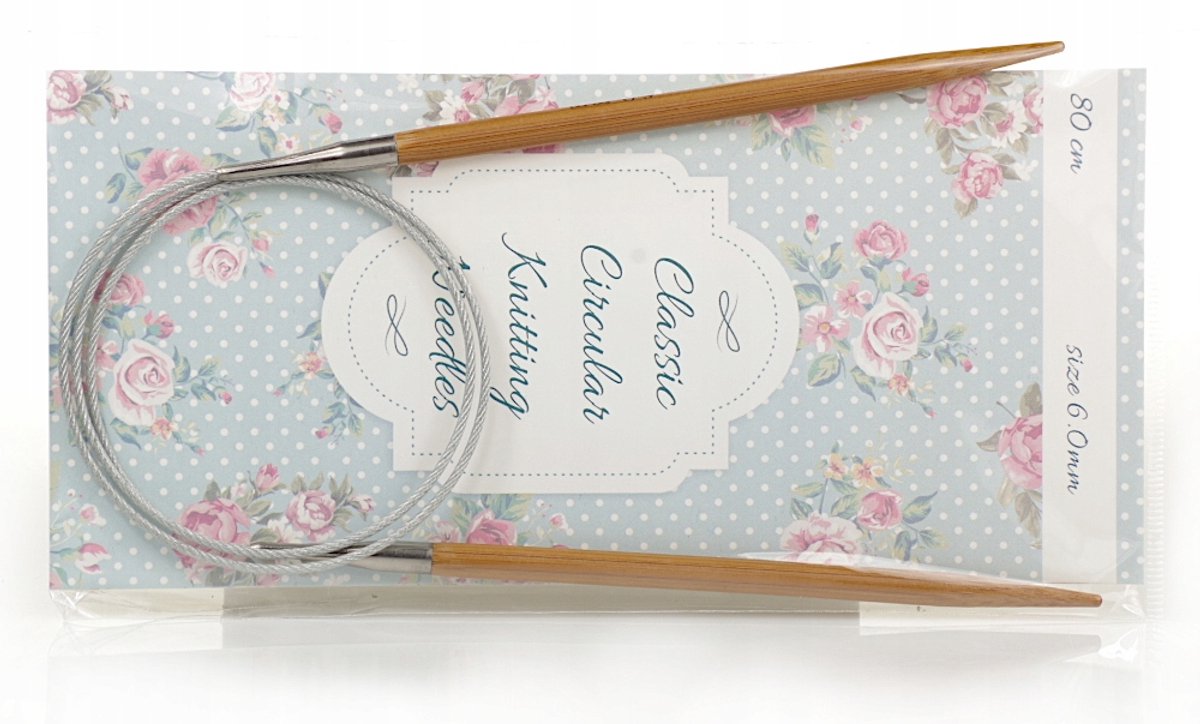 Bamboe Breinaalden met Staalkabel 80cm - 6.0mm