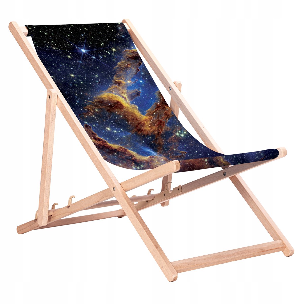 Houten ligstoel met nevelprint - Verstelbaar & gecertificeerd