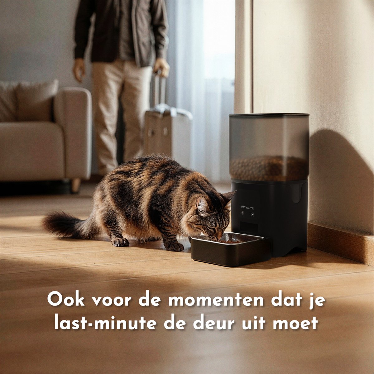 CatElite® Automatische Voerbak 6L RVS Zwart met WiFi - afbeelding 2