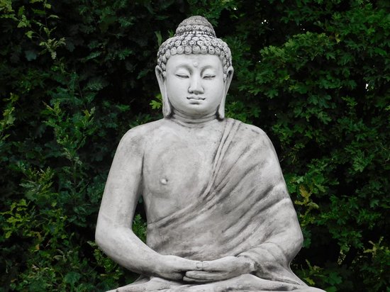 Statue de Bouddha XXL – 155 cm de Haut | Statue de Jardin en Pierre Massive