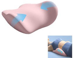 Lendensteunkussen - Lendensteunkussen voor in bed - Lendenkussen voor in bed - Ergonomische lendensteun - Platliggend kussen - Verlicht lage rugpijn - Geschikt voor auto's, bedden, stoelen, banken - Roze