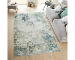 Concept Looms Liberty LIB109 Seafoam Vloerkleed - 120 x 180 cm - Veelkleurig,Groen - Rechthoekig - Polyester - Woonkamer, Eetkamer, Slaapkamer, Keuken - Abstract - Wasbaar, Modern
