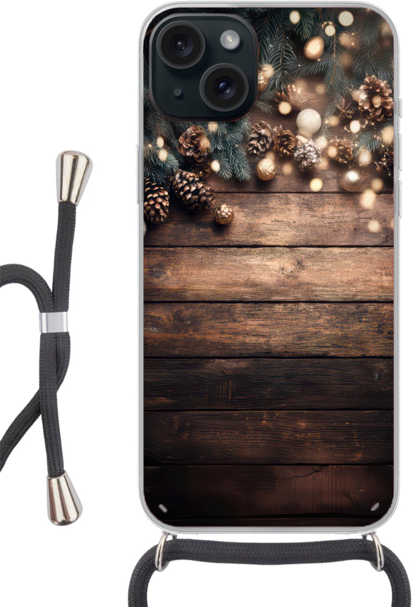 Kerstdecoratie - Houten - Dennenappel - Bruin