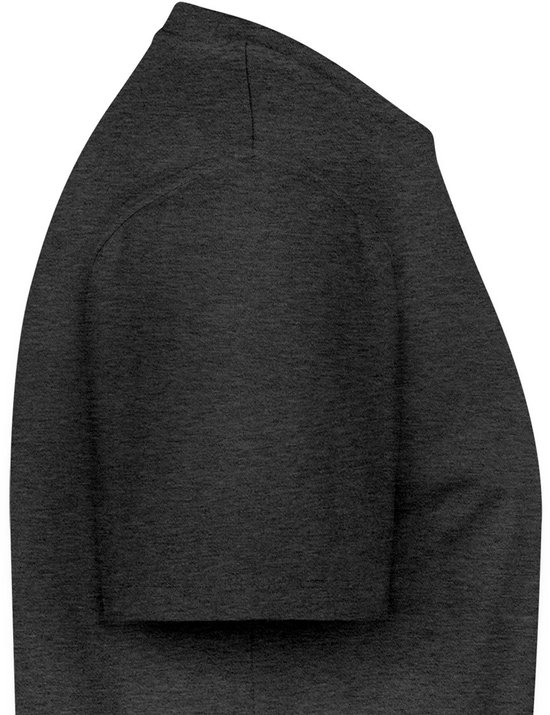 Donkergrijs T-shirt met korte mouwen.