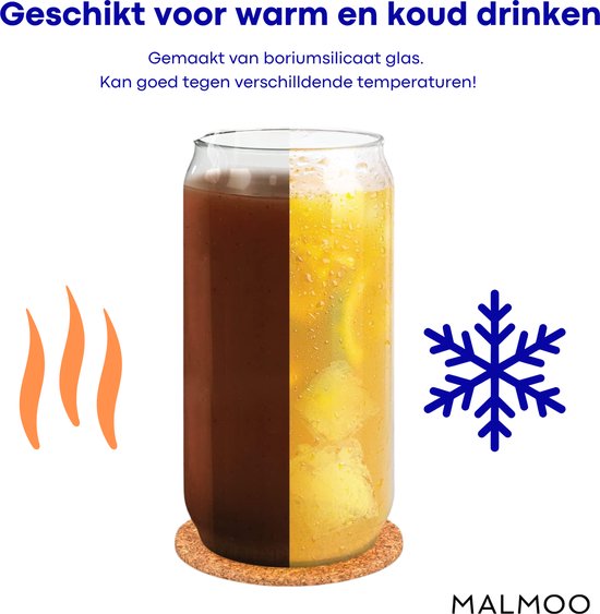 Glas voor warme en koude dranken, gemaakt van borosilicaatglas, kan tegen temperatuurverschillen.