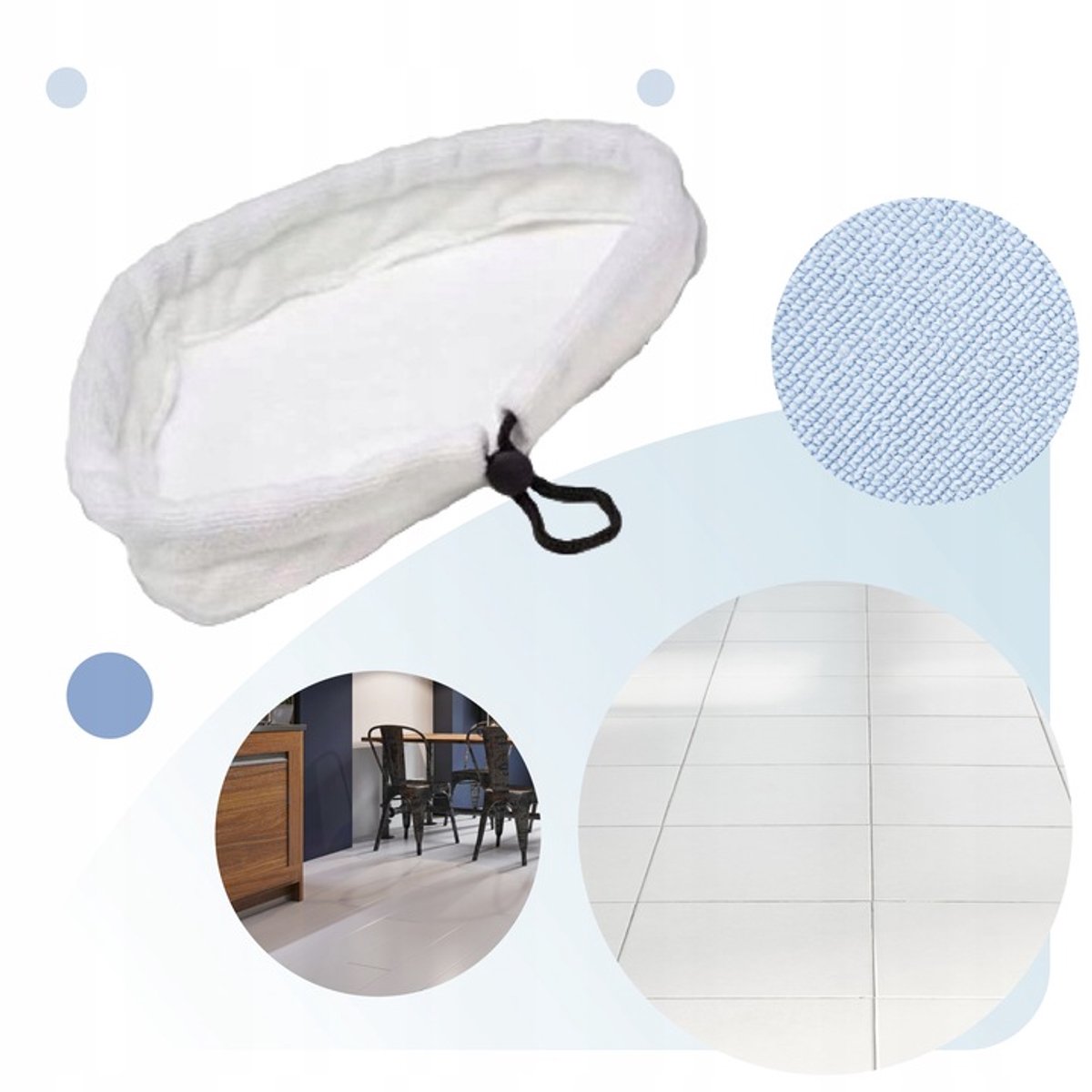 1x Microvezel Dweilopzetstuk voor Stoommop H2O Adler Silvercrest
