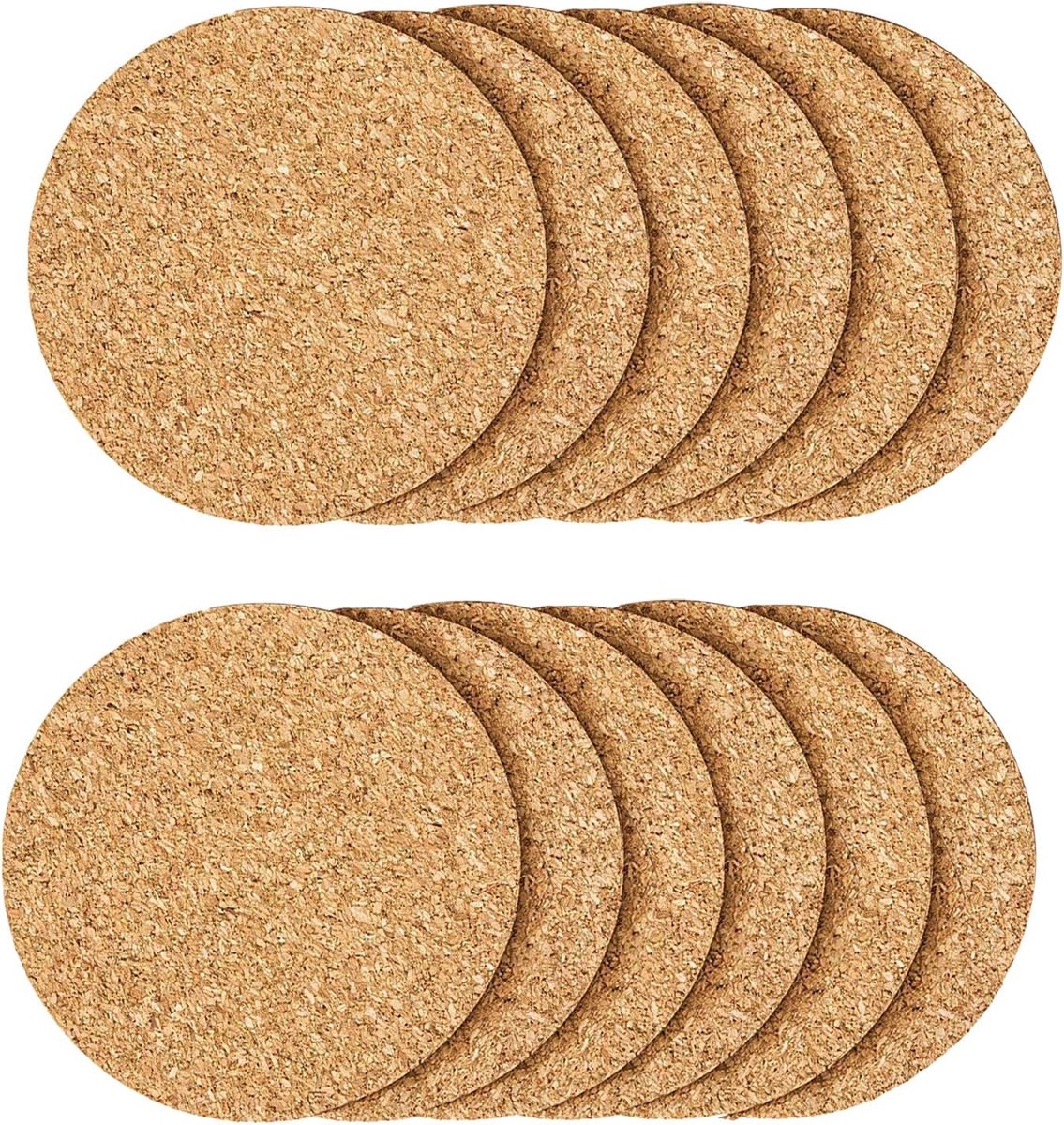 Onderzetters - 12 stuks - Ø 10cm - kurk - glazen onderleggers - Hittebestendig - Rond – Duurzaam