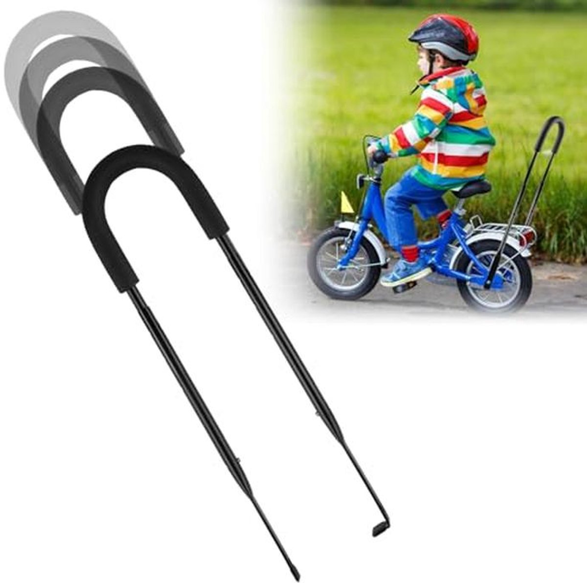Universele Fietstrainingsgreep voor Kinderen - Duwstang voor Kinderfiets - Antislip en Deelbaar