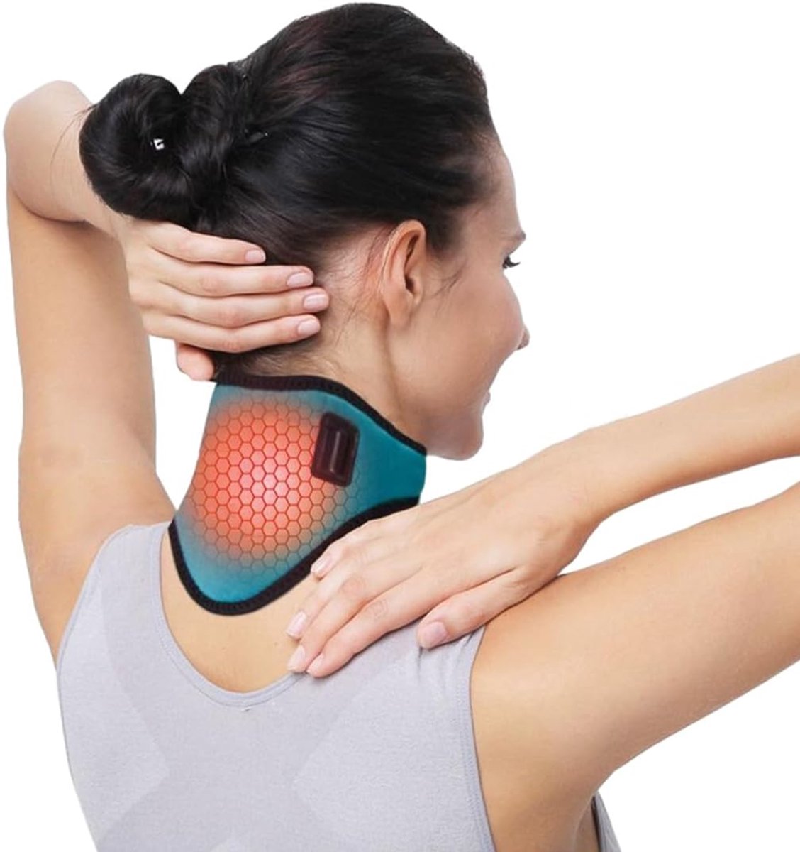 USB Nekverwarmingskussen - Elektrische Nekwrap - Warmer Fysiotherapie Verwarmde Nekbrace - 3 Instelbare Temperaturen - Automatische Uitschakeling - Groen