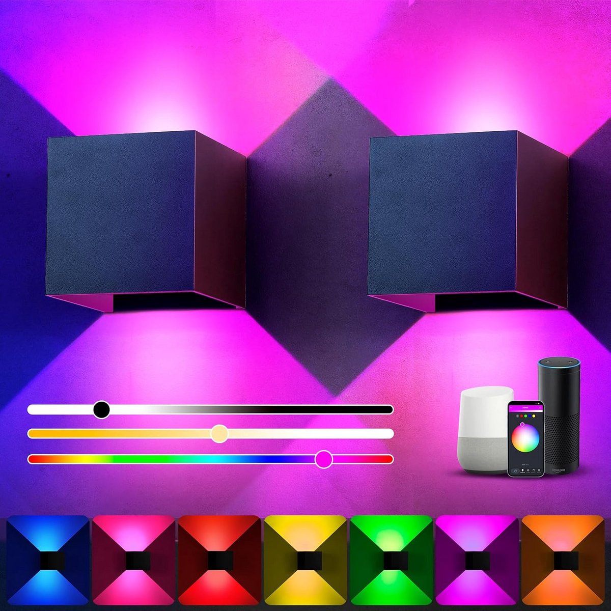 Slimme RGB LED Wandlamp Dimbare Binnenverlichting met App Bediening en Muzieksynchronisati