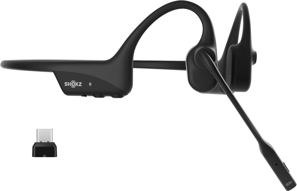 Draadloze Headset met Open-Ear Design en Noise Cancelling Microfoon - USB-C Adapter