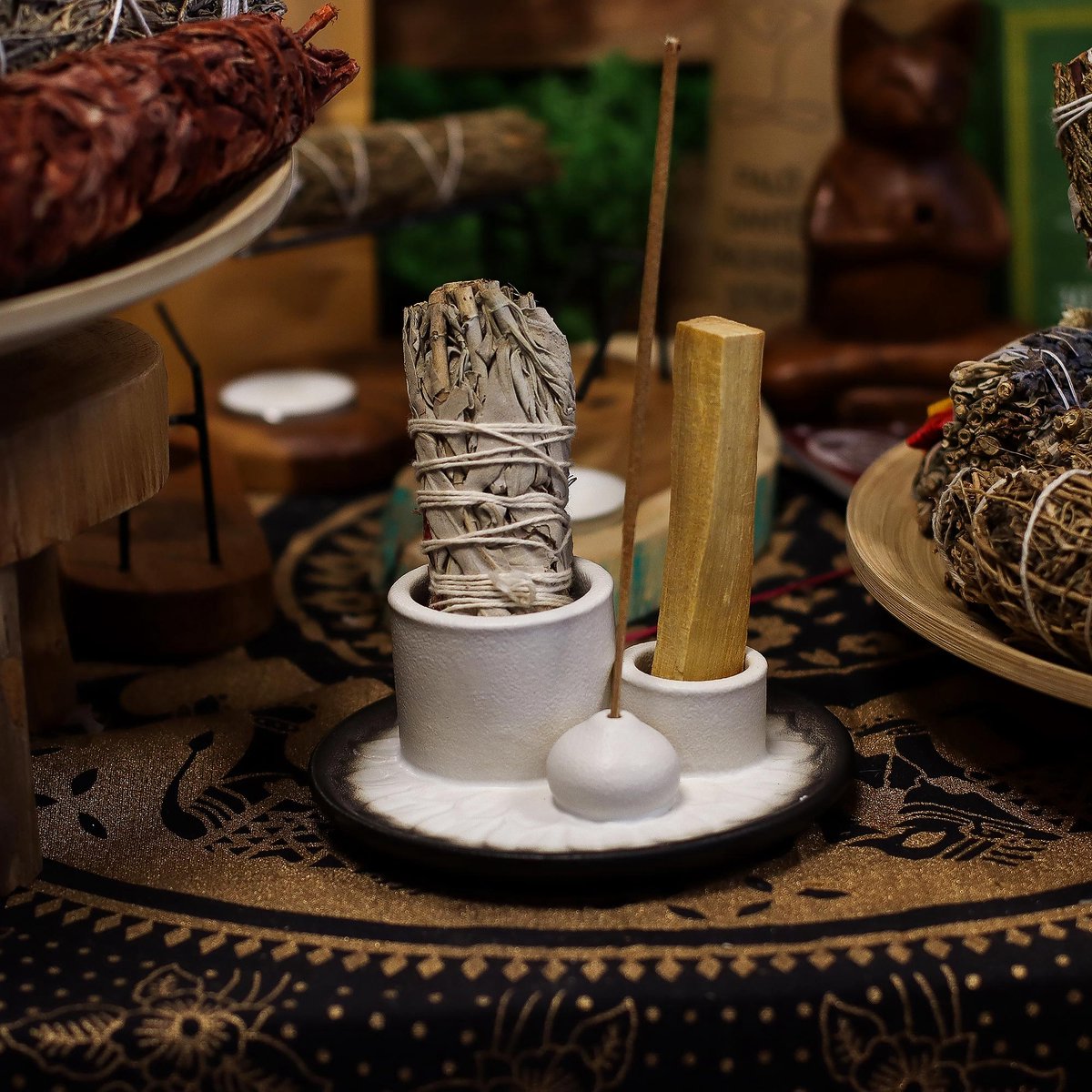 palo santo en smudge houder - wierookbrander - wierookhouder - keramiek - — cadeau in Wonen & Interieur - foto 4