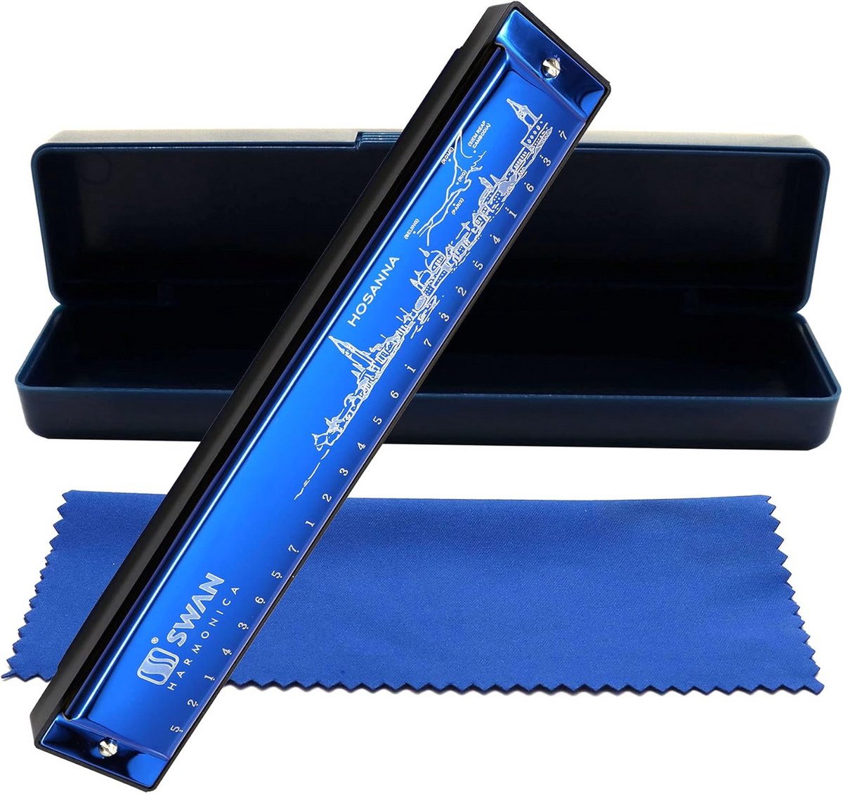 Diatonische Mondharmonica in C (24 Gaten) voor Blues, Jazz en Beginners